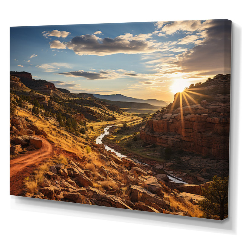 Sunset In New Mexico Landscape II - Landscapes Wall Art Living Room, H 34 po x l 44 po, Toile tendue