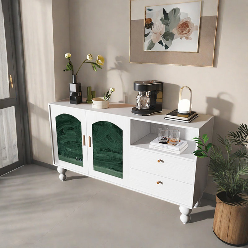 Buffet 59,1 po, Blanc/vert