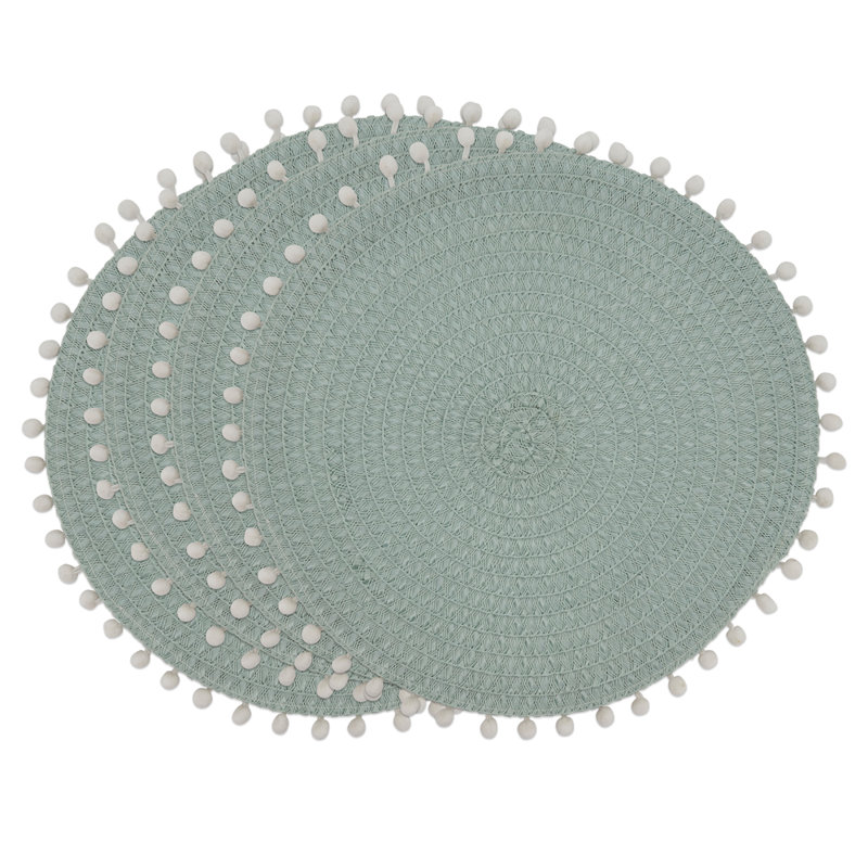 Napperon Mint Modern Pom Pom, Menthe