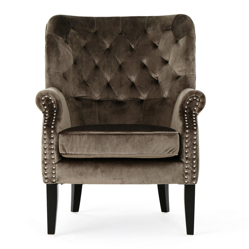 Dalayla Velvet Club Chair, Dalayla Grey Velvet