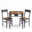 Ensemble table et chaises pour 2 personnes – Table de cuisine carrée compacte 3 pièces-1632173461-1632173464