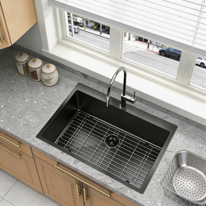 33x22 Inch Drop In Deep Single Bowl Kitchen Sink