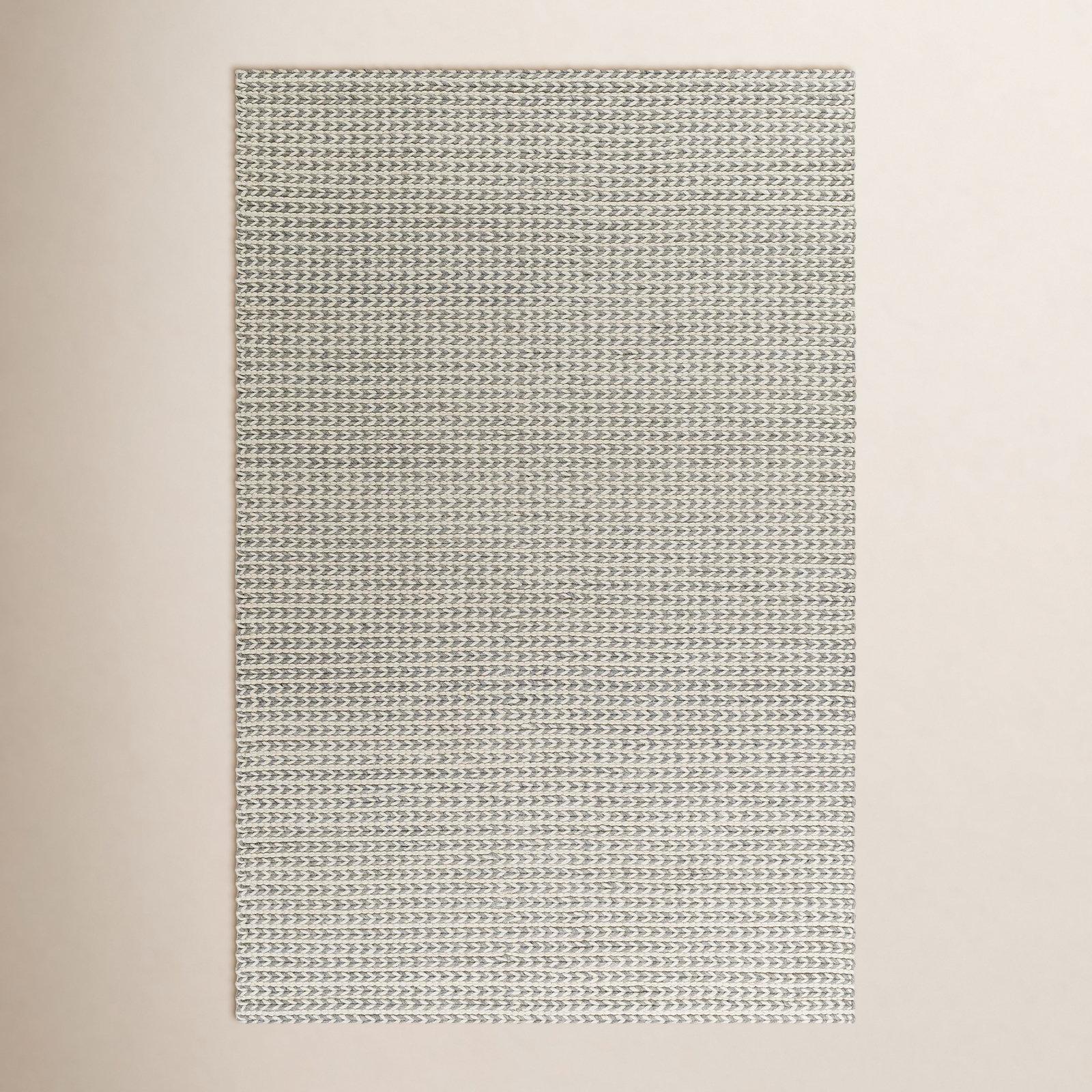 Auria Hand-Woven Chevron Gray Rug, Rectangle 6' x 9'