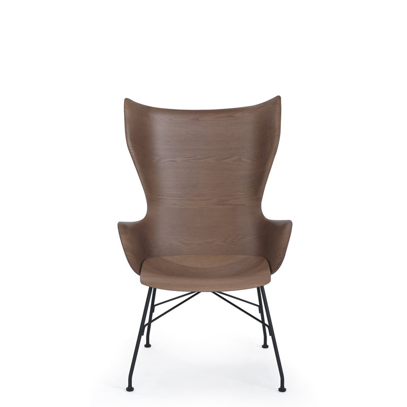 K/Wood Lounge Chair, Ash Dark Wood with Black
