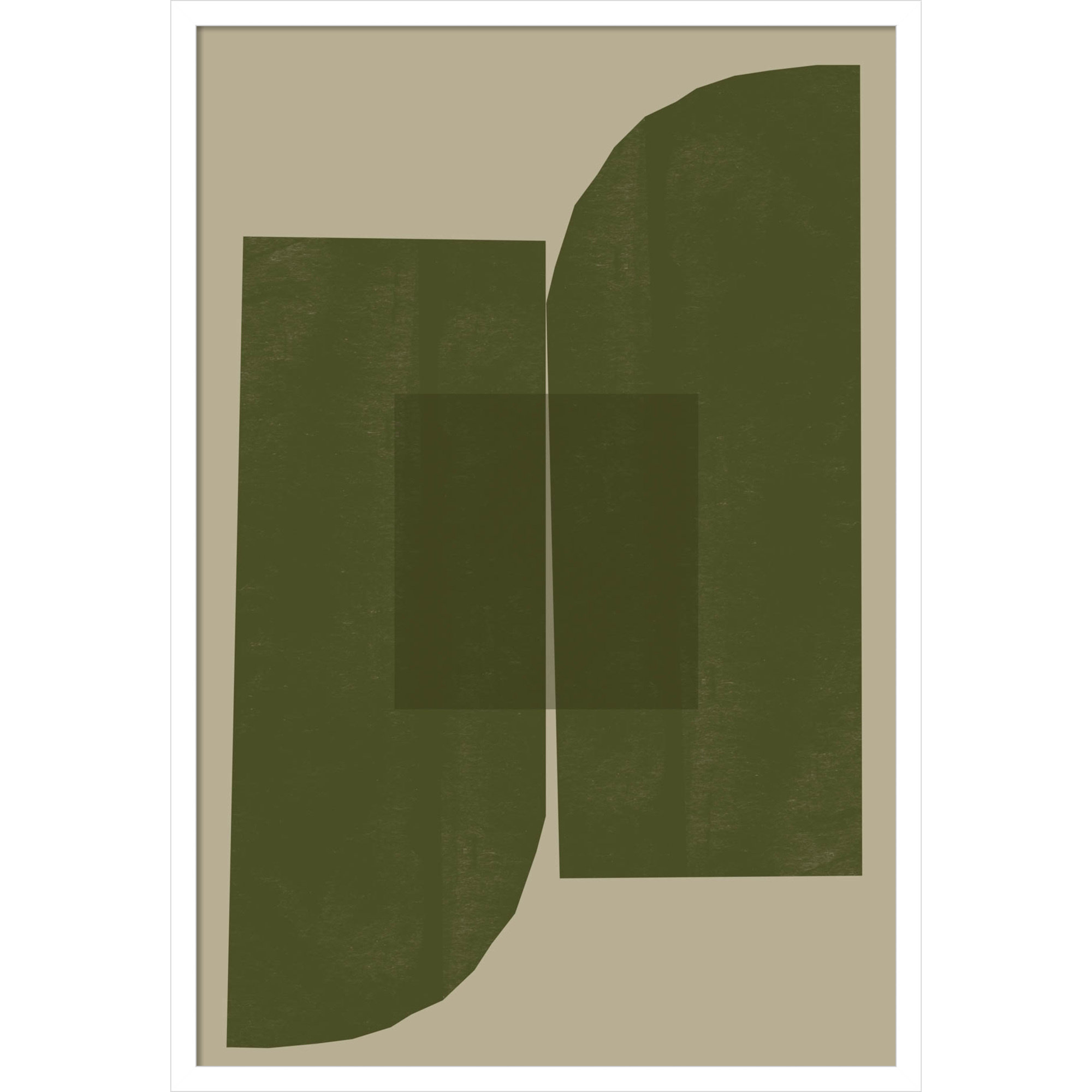 Green Composition 2 by The MIUUS STUDIO Wood Framed Wall Art Print, 33" H x 23" W, White