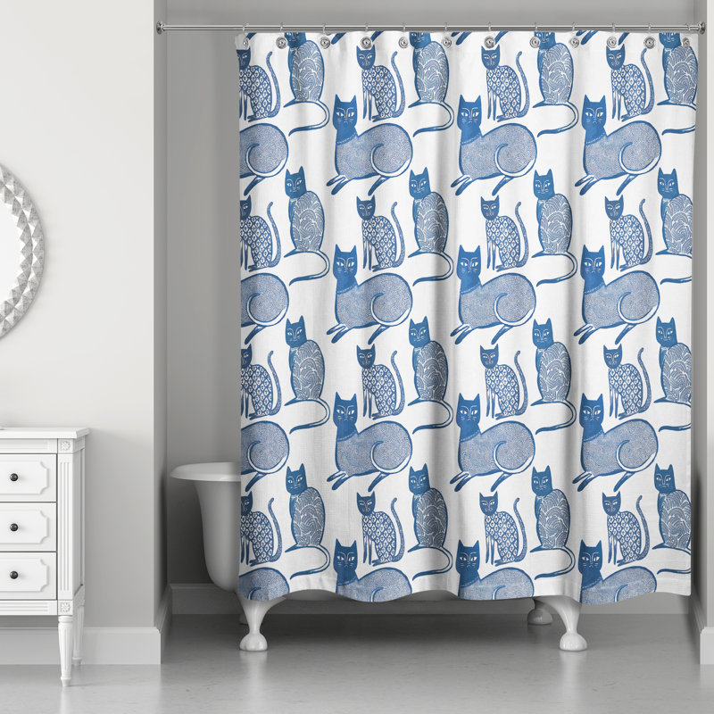 Ensemble de rideau de douche à imprimé animal + crochets