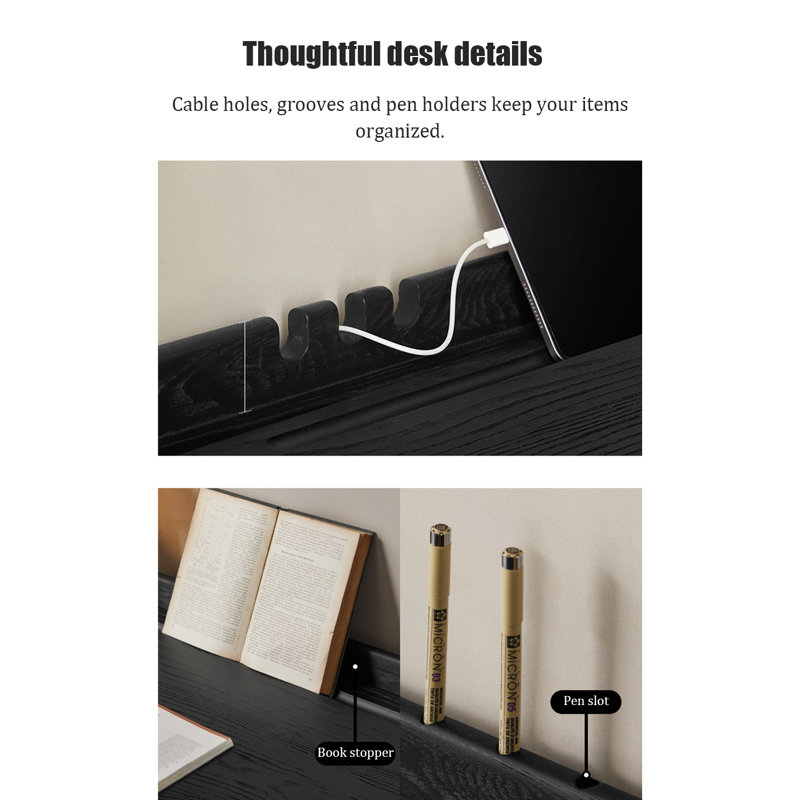 Bureau d'ordinateur avec tiroirs Modern, 31.5" H x 55.12" W x 23.62" D