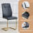 71'' Glass Dining Table Set for 8,Marble Patterned Dining Room Table Set With V-Shaped Black Glossy Pillars-369995433-369995434