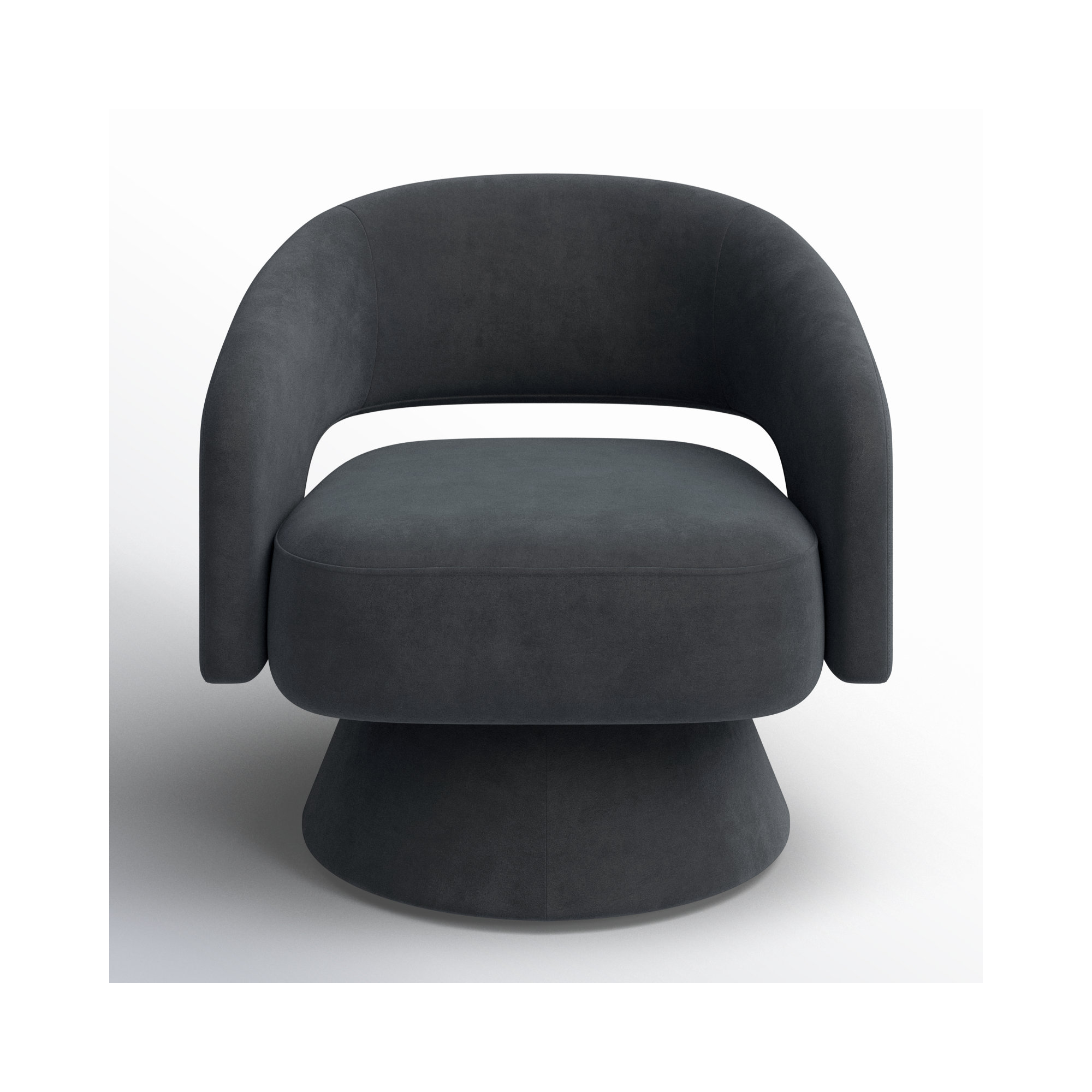 Bhupendra Swivel Accent Chair, Dark Grey Velvet
