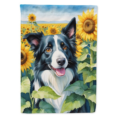 Alaskan Malamute in Sunflowers House Flag