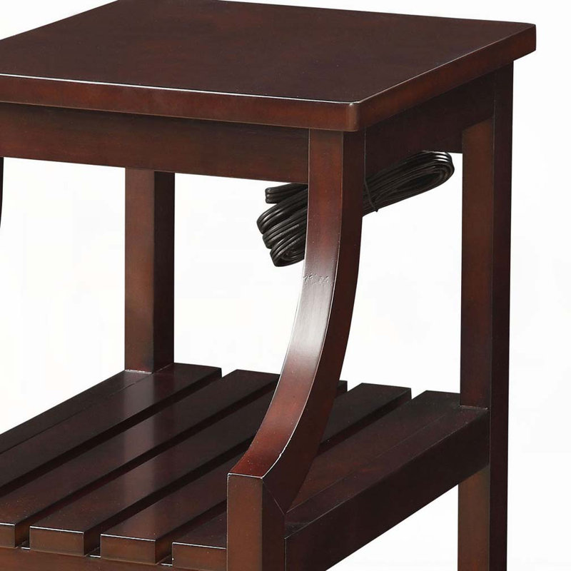 Table d'appoint espresso avec station d'alimentation USB