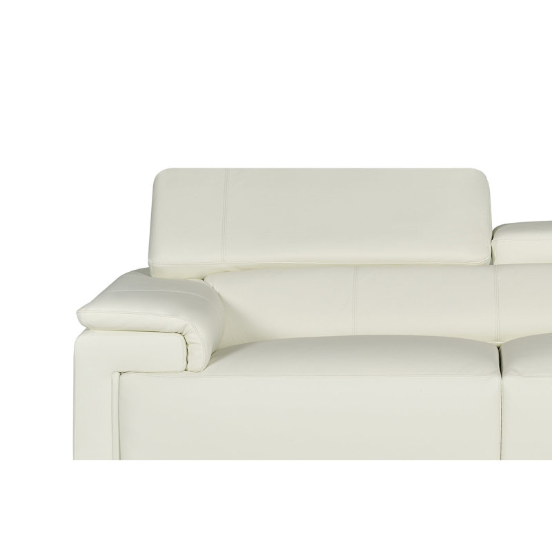 Camuto 5 Seater Genuine Leather Corner Sofa , White