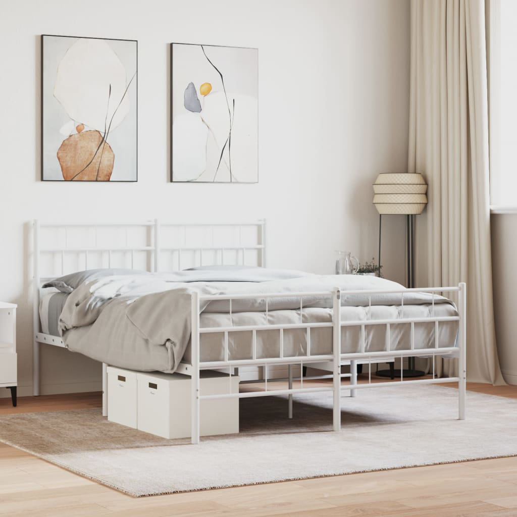 Vidaxl Metal Bed Frame With Headboard And Footboard