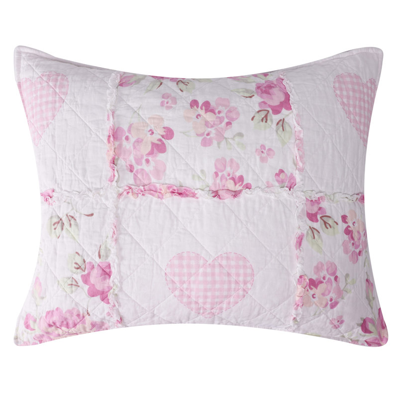 Greenland Home Fasions Veronica's Hearts Pink Standard Sham, 20x26, Standard
