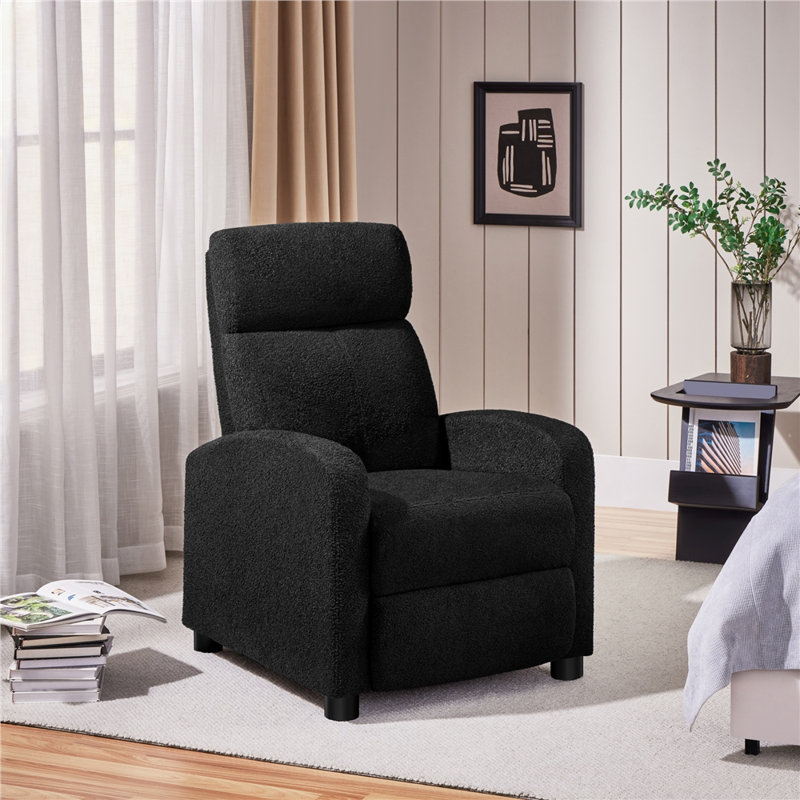 Arvonio Upholstered Recliner, Black