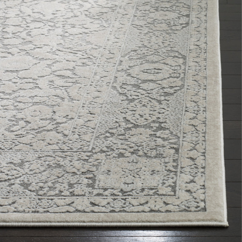 Calidia Oriental Dark Gray/Cream Area Rug, Rectangle 8' x 10'