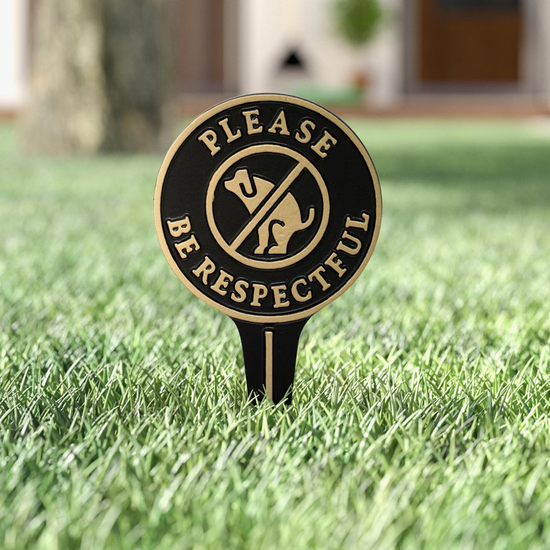 Enseigne de jardin Krause Veuillez être respectueux, Noir / or