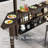 9 x 10 FT Iron Gazebo with Extended Countertop & Sloped Roof-120463558