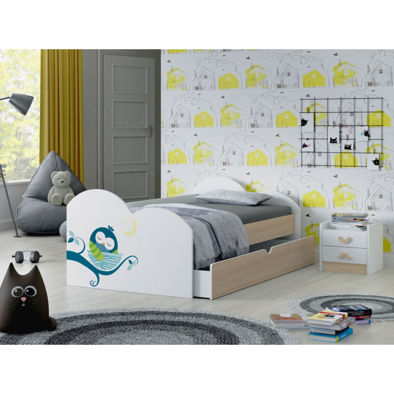 Tol European Toddler (80 X 160cm) Cabin Bed Themed Beds with Storage Included, Oak