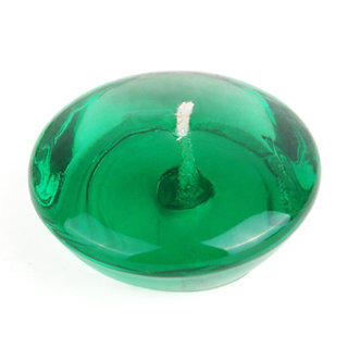 Bougie flottante à gel transparente sans parfum, Vert forêt, Ensemble de 6