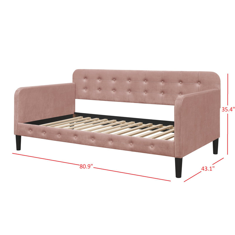 Lit de jour simple Granli, Rose