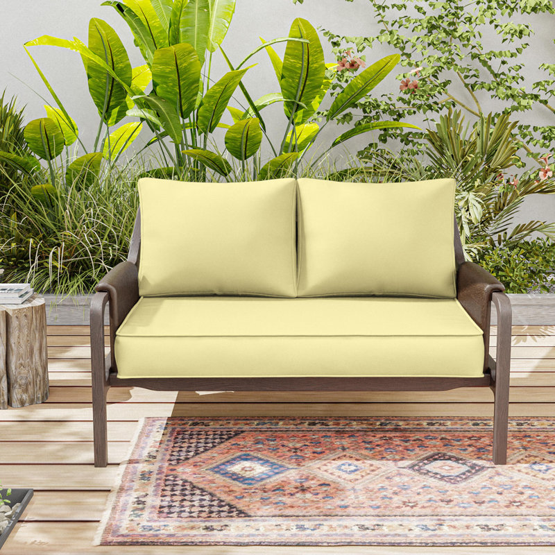 3-Piece Outdoor 5" Replacement Cushion Set Seat/Back Cushion，Only cushions, Light Yellow