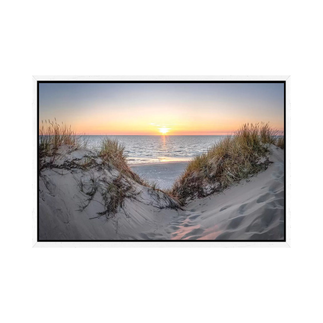 Sunset At The Dune Beach, North Sea, Sylt by Jan Becke - Print on Canvas