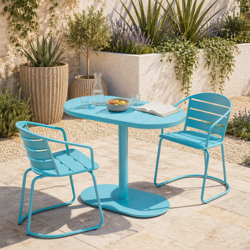 ENSEMBLE BISTRO DE Santa Santa - bleu clair mat, Bleu clair