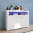 Modern Black High Gloss Sideboard Cabinet with LED Light, 3-Door Wooden Storage Buffet for Living Room & Dining