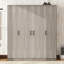 Armoire à miroir 4 portes (gris)