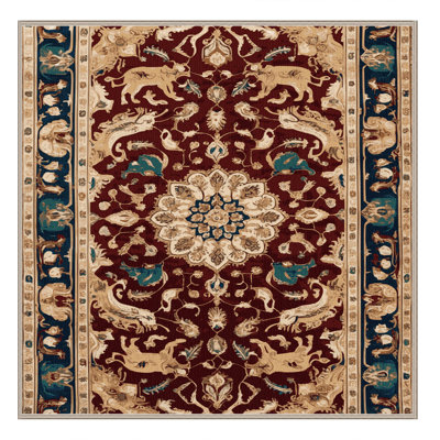 Machine Washable Persian Brown Area Rug