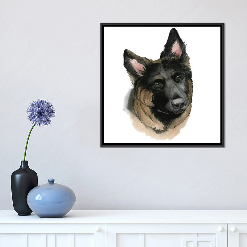 «Human's Best Friend III», impression sur toile, H 18 po x l 18 po x P 1,5 po, Toile avec cadre flottant noir, Pas de tapis