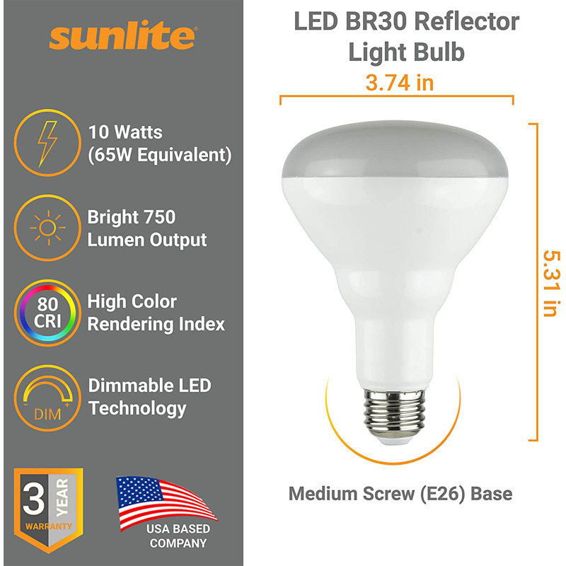 10.5 W E26/Medium (Standard) Dimmable LED Bulb, 3000K