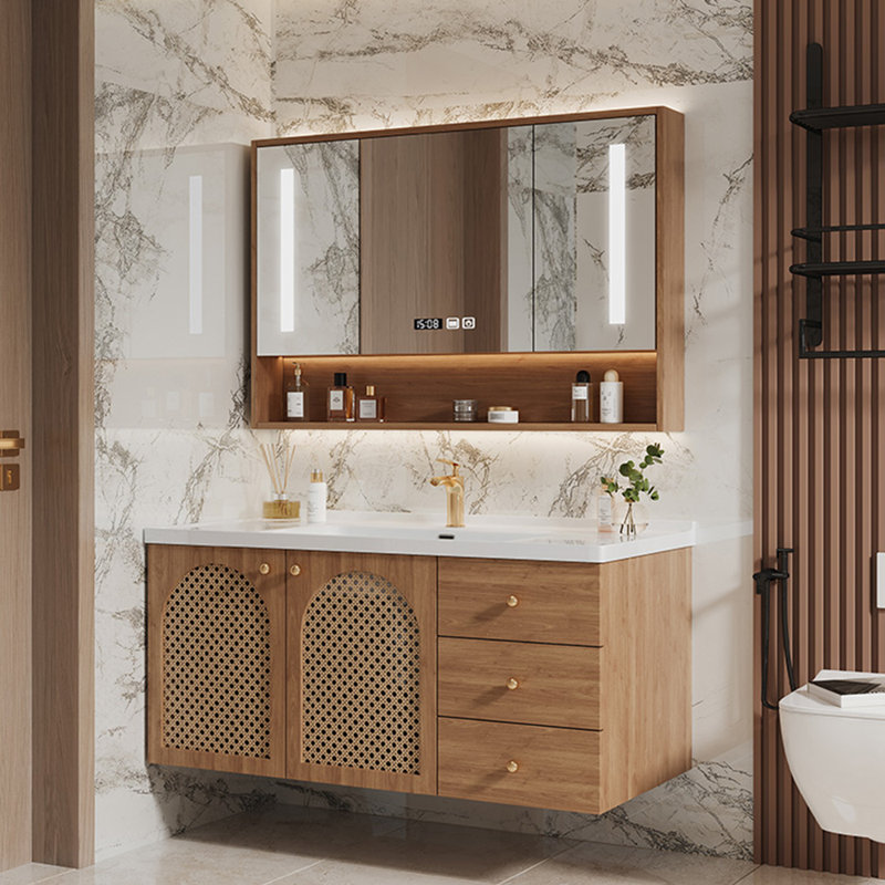 Japanese style simple stylish bathroom cabinet