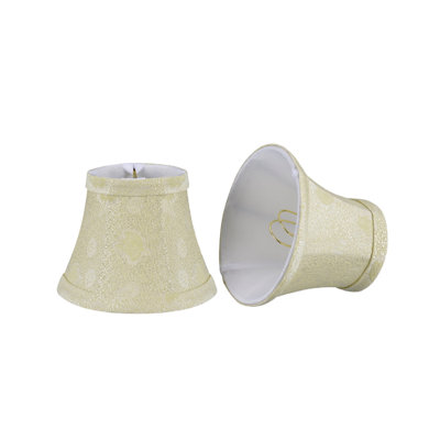 Abat-jour en jacquard à candélabre en tissu texturé H 4 po (attache) de couleur crème