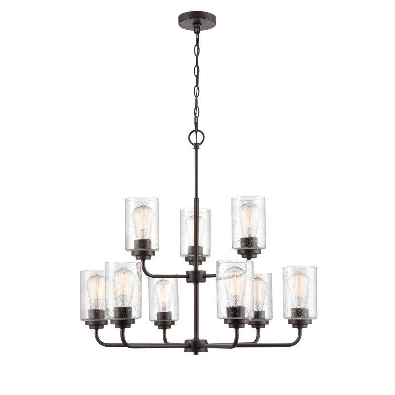 9 lumières 28 po Lustre en bronze huilé