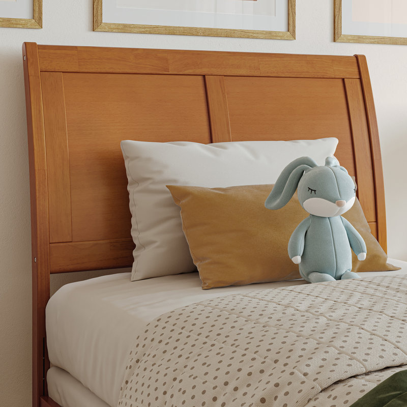  Lampley Solid Wood Foundation Bed , Twin, Light Toffee