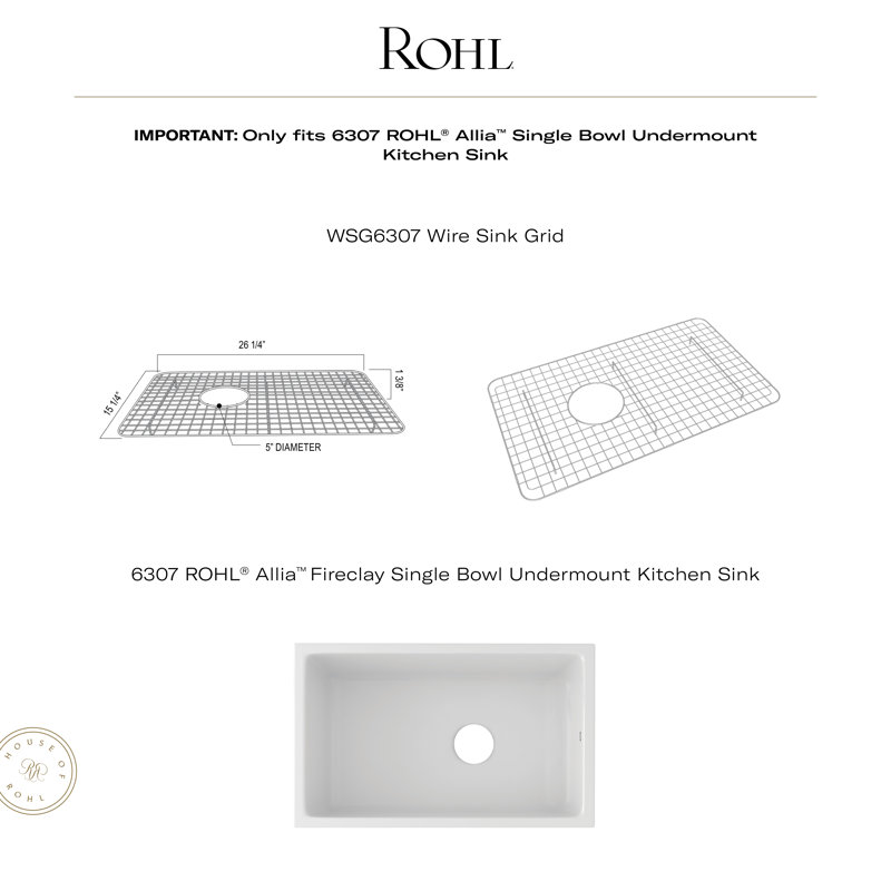 Allia™ Wire Sink Grid for Kitchen Sink, Stainless Steel