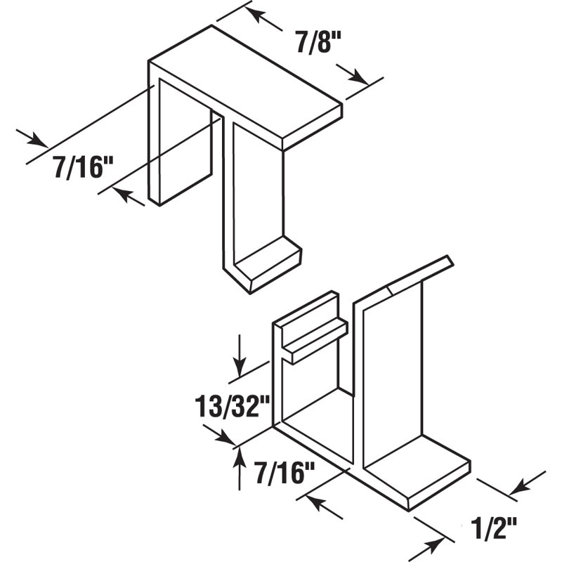 Prime-Line Screen Frame Holder, Top and Bottom, Black, Vinyl (2 Sets)