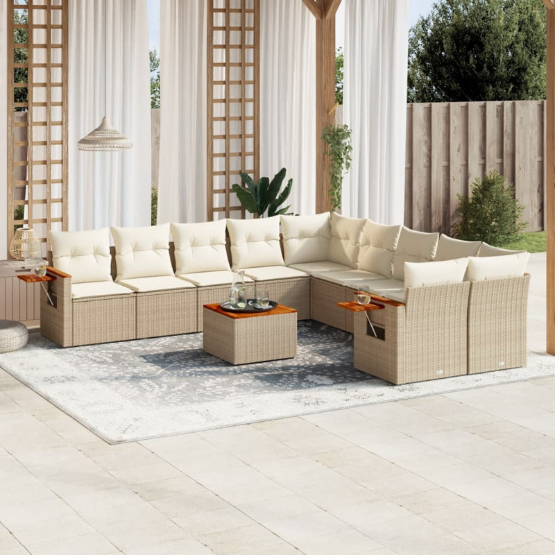 Ensemble de canapé de jardin Vidaxl beige