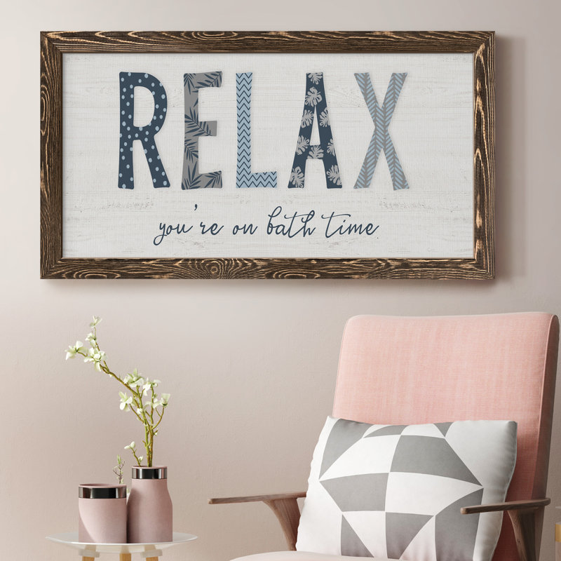 Relax - art textuel sur toile encadré, Noyer
