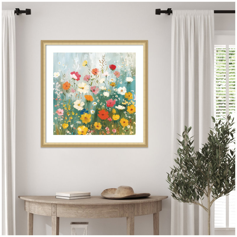 «Boho WIldflower Garden» par The Creative Bunch Studio, reproduction d'art encadrée, H 26 po x l 26 po