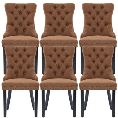 Almerinda Tufted Flax Upholstered Back Dining Chair