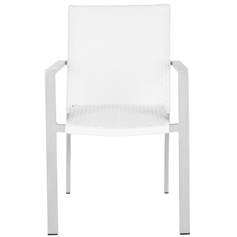 Chaise de patio empilable Rory, Blanc cassé