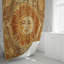 Rideau de douche avec tapis de bain-381284795
