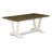 9-Pc Dining Table Set Contains a Distressed Jacobean Modern Table and 8 Baby Blue Linen Fabric Dining Chairs with Stylish Back - Wire Brushed Linen White-2120329779-2120329778