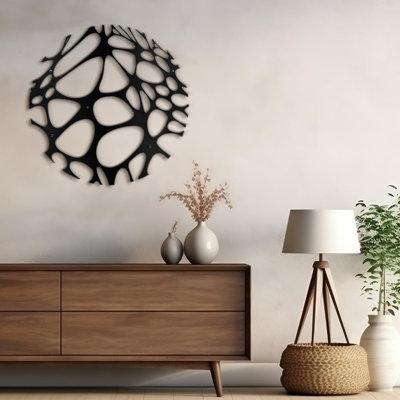 Abstract Circle Minimalist Modern Abstract Wall Accent Sculpture Hanging Decoration Metal Wall Decor