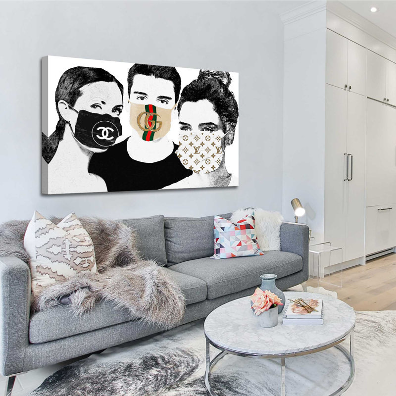 «Masked Couture (Horizontal)» par By Jodi - impression, H 24 po x l 40 po x P 1,5 po, Toile tendue