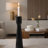 Decorative Modern Candle Holder, 11 Inch Tapered Black Marble Base