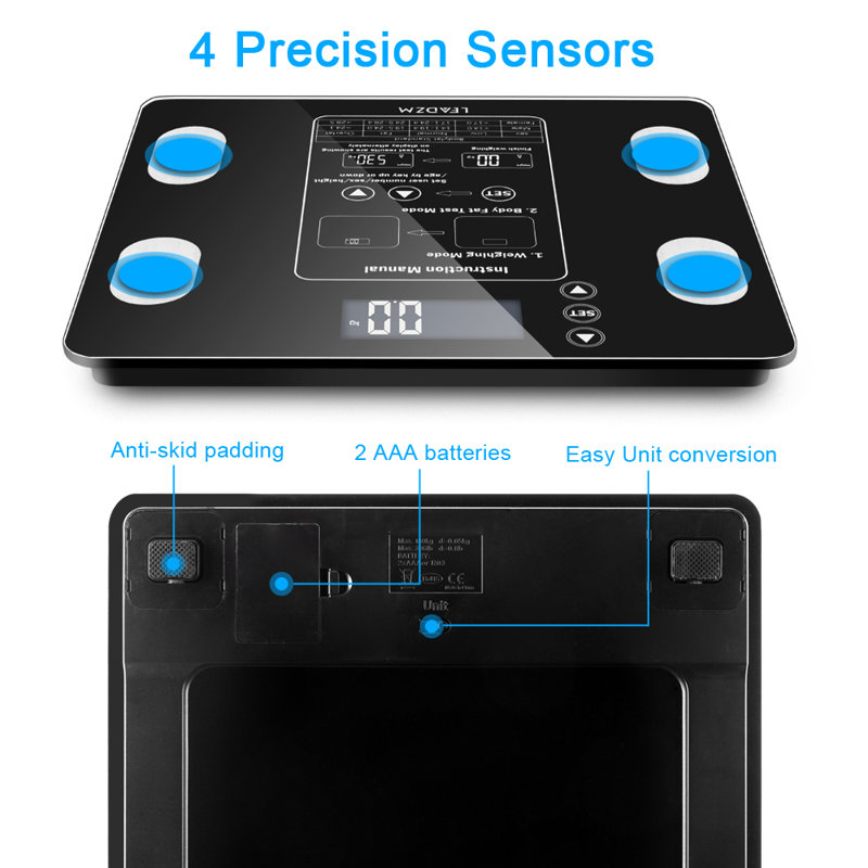 Winado Digital Glass Bathroom Scale with Bluetooth